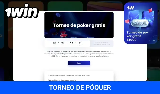Torneo de póquer 1win premio 5.000.000 ARS